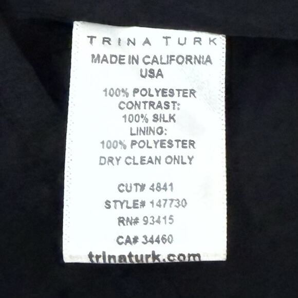 Trina Turk Dress Women's 4 Black Multicolor Abstract Casual Career Work Zip Up - Picture 4 of 8